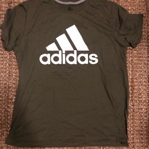 Army green adidas short sleeve tshirt
